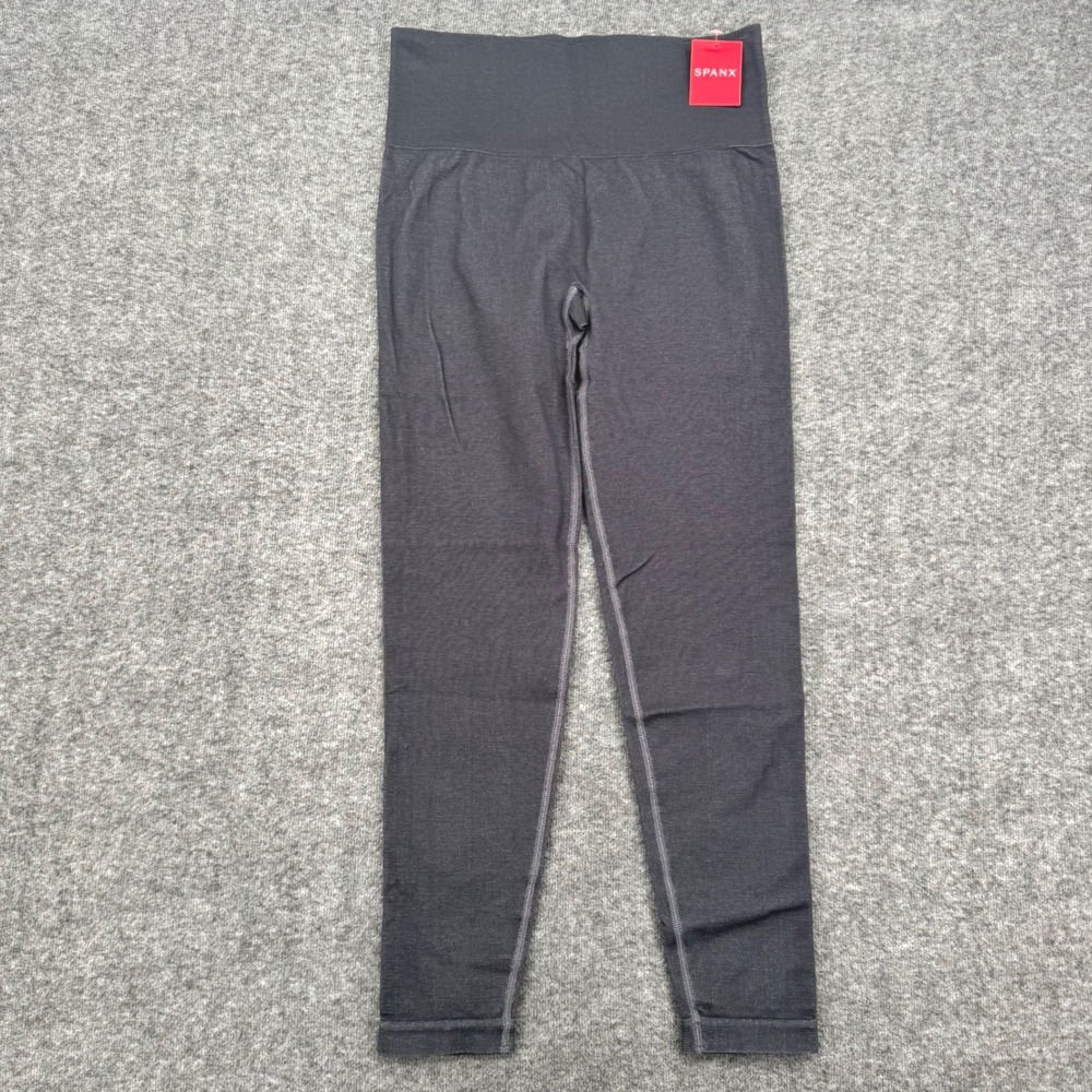 Spanx Look At Me Now Seamless Track Stripe Leggings Graphite Dust Athletic M